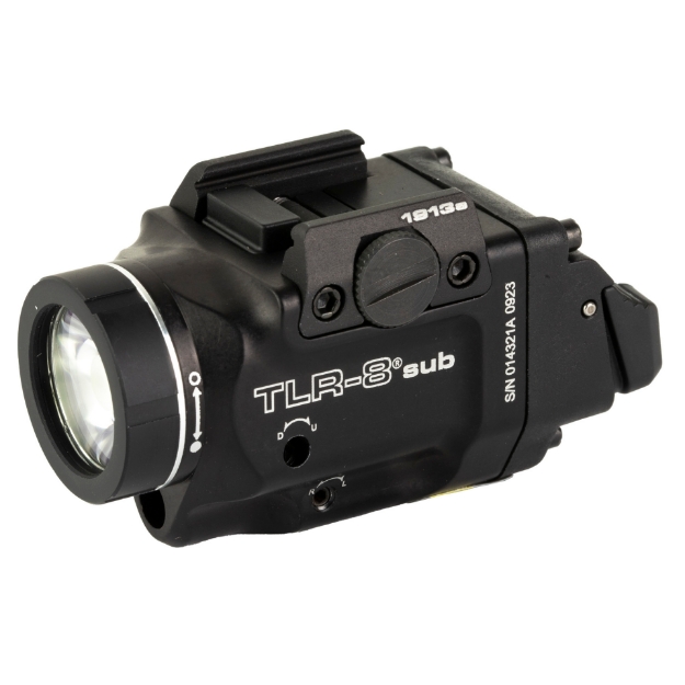 Picture of Streamlight Streamlight TLR-8 Sub  White LED with Red Laser  For 1913 Short Models  500 Lumens  Anodized Finish  Black  Includes (1) CR123a Battery  Low and High Switches 69418