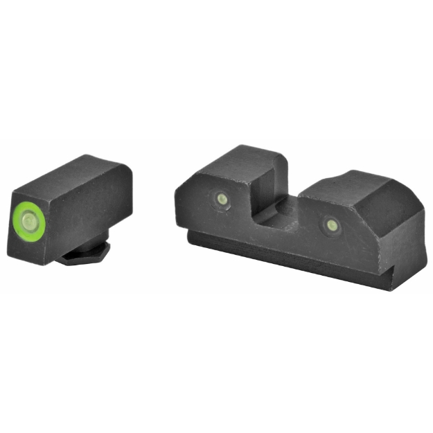 Picture of XS Sights R3D Night Sights  Green Front Dot  Fits Glock 17/19/22/23/24/26/27/31/32/33/34/35/36/38  Taurus G3c/GX4/New Production G3  Walther PDP  Steel/Blued GL-R012P-6G